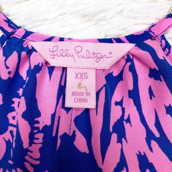 Lilly Pulitzer Rory Tank Top Pink Blue Zebra Rollin In The Grass Size XXS - Picture 8 of 10